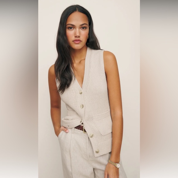Reformation Emmy Super Soft Cashmere Organic Cotton blend sweater vest NWT small - Picture 4 of 9